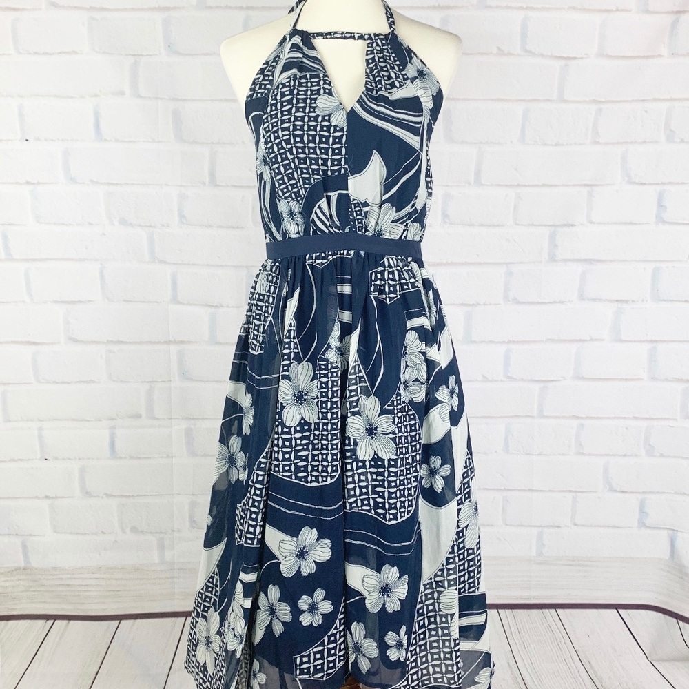 Modcloth Long Floral Handkerchief Dress I 1X